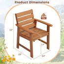 2 Piece Patio Hardwood Chair with Slatted Seat and Inclined Backrest by LJGDeals