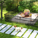 2 Piece 80 x 51 Inch Vinyl Picket Fence for Garden-Black