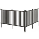 2 Piece 80 x 51 Inch Vinyl Picket Fence for Garden-Black