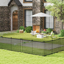 2 Piece 80 x 51 Inch Vinyl Picket Fence for Garden-Black