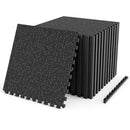 Interlocking Rubber Gym Floor Mats 140 Sq Ft with Borders by DirectDeals