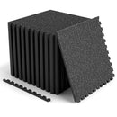 Interlocking Rubber Gym Floor Mats 96 Sq Ft with Borders by DirectDeals