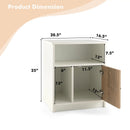 2 Pieces 25 Inch Tall Nightstands with Door and 2 Open Shelves-White by LJGDeals
