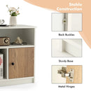 2 Pieces 25 Inch Tall Nightstands with Door and 2 Open Shelves-White by LJGDeals