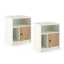 2 Pieces 25 Inch Tall Nightstands with Door and 2 Open Shelves-White by LJGDeals