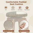 2 Pieces 26 Inch Backless Swivel Barstools with Linen Fabric Seat-Beige by LJGDeals