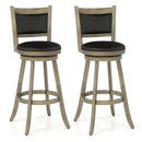 Set of 2 29 Inch Swivel Bar Height Stool Wood Dining Chair Barstool by LJGDeals