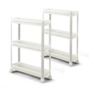 2 Pieces 3-Tier Slim Detachable Storage Cart with Drainage Holes and Wheels-White by DirectDeals