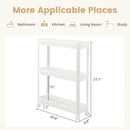 2 Pieces 3-Tier Slim Detachable Storage Cart with Drainage Holes and Wheels-White by DirectDeals