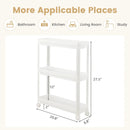 2 Pieces 3-Tier Slim Detachable Storage Cart with Drainage Holes and Wheels-White by LJGDeals
