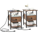 1/2 Pieces 3-Tier Nightstand with Charging Station and Drawer by DirectDeals