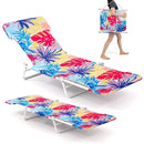 2 Pieces 5-position Lay Flat Beach Recliner with Carry Strap and Metal Frame by LJGDeals