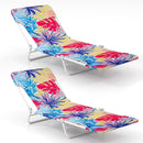 2 Pieces 5-position Lay Flat Beach Recliner with Carry Strap and Metal Frame by LJGDeals