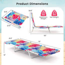 2 Pieces 5-position Lay Flat Beach Recliner with Carry Strap and Metal Frame by LJGDeals