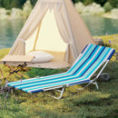 2 Pieces 5-position Lay Flat Beach Recliner with Carry Strap and Metal Frame by LJGDeals