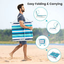 2 Pieces 5-position Lay Flat Beach Recliner with Carry Strap and Metal Frame by LJGDeals