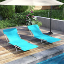 2 Pieces 5-position Lay Flat Beach Recliner with Carry Strap and Metal Frame by LJGDeals