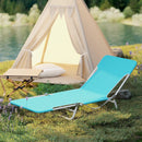 2 Pieces 5-position Lay Flat Beach Recliner with Carry Strap and Metal Frame by LJGDeals