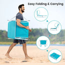 2 Pieces 5-position Lay Flat Beach Recliner with Carry Strap and Metal Frame by LJGDeals