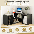 2 Pieces Adjustable TV Stand for TVs up to 55 Inch with Storage Cubes by LJGDeals