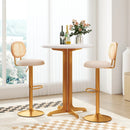 2 Pieces Bar Chairs with PE Rattan Backrest-360°Swivel and Height Adjustable by DirectDeals