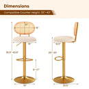 2 Pieces Bar Chairs with PE Rattan Backrest-360°Swivel and Height Adjustable by LJGDeals