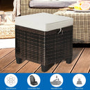 2 Pieces Patio Rattan Ottoman Set with Removable Cushions by LJGDeals