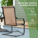 2 Pieces C-Spring Motion Patio Dining Chairs with Breathable Fabric-Brown by DirectDeals