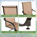 2 Pieces C-Spring Motion Patio Dining Chairs with Breathable Fabric-Brown by DirectDeals