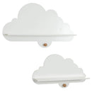 2 Pieces Floating Cloud Shelves Wall Mounted Storage Display Rack-White by LJGDeals