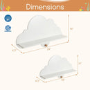 2 Pieces Floating Cloud Shelves Wall Mounted Storage Display Rack-White by LJGDeals