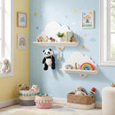 2 Pieces Floating Cloud Shelves Wall Mounted Storage Display Rack-White by LJGDeals
