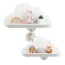 2 Pieces Floating Cloud Shelves Wall Mounted Storage Display Rack-White by LJGDeals