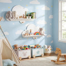 2 Pieces Floating Cloud Shelves Wall Mounted Storage Display Rack-White by LJGDeals
