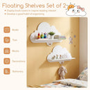 2 Pieces Floating Cloud Shelves Wall Mounted Storage Display Rack-White by LJGDeals