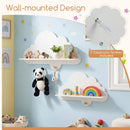 2 Pieces Floating Cloud Shelves Wall Mounted Storage Display Rack-White by LJGDeals