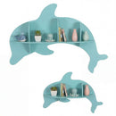 2 Pieces Floating Dolphin Shelves Wall Mounted Storage Display Rack by LJGDeals