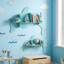 2 Pieces Floating Dolphin Shelves Wall Mounted Storage Display Rack by LJGDeals