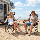 Folding Camping Chairs for Adults with Cup Holders (2-Pack) by LJGDeals