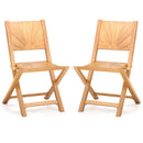 2 Pieces Folding Patio Chairs with Inclined Backrest