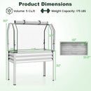 2 Pieces Galvanized Raised Garden Bed with Legs and Greenhouse Cover for Vegetable Flower by DirectDeals