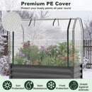 2 Pieces Galvanized Raised Garden Bed with Legs and Greenhouse Cover for Vegetable Flower by DirectDeals