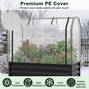 2 Pieces Galvanized Raised Garden Bed with Legs and Greenhouse Cover for Vegetable Flower by LJGDeals