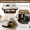 2 Pieces Hexagonal Side End Table for Living Office Coffee Room-Coffee by LJGDeals