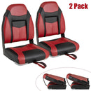 2 Pieces High Back Folding Boat Seat Set with Sponge Cushion by LJGDeals