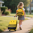 2 Pieces Kids Luggage Set on Wheels with Anti-Lose Rope and Retractable Rod-Yellow by LJGDeals