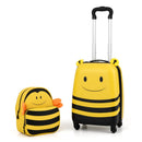 2 Pieces Kids Luggage Set on Wheels with Anti-Lose Rope and Retractable Rod-Yellow by LJGDeals