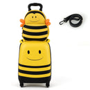 2 Pieces Kids Luggage Set on Wheels with Anti-Lose Rope and Retractable Rod-Yellow by LJGDeals