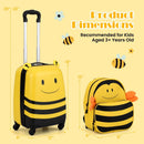 2 Pieces Kids Luggage Set on Wheels with Anti-Lose Rope and Retractable Rod-Yellow by LJGDeals