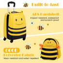 2 Pieces Kids Luggage Set on Wheels with Anti-Lose Rope and Retractable Rod-Yellow by LJGDeals